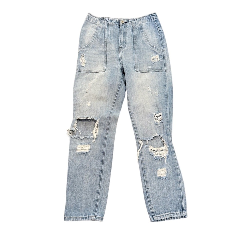 Vervet High Rise Light Wash Distressed‎ Straight Cotton Jeans Women's 26